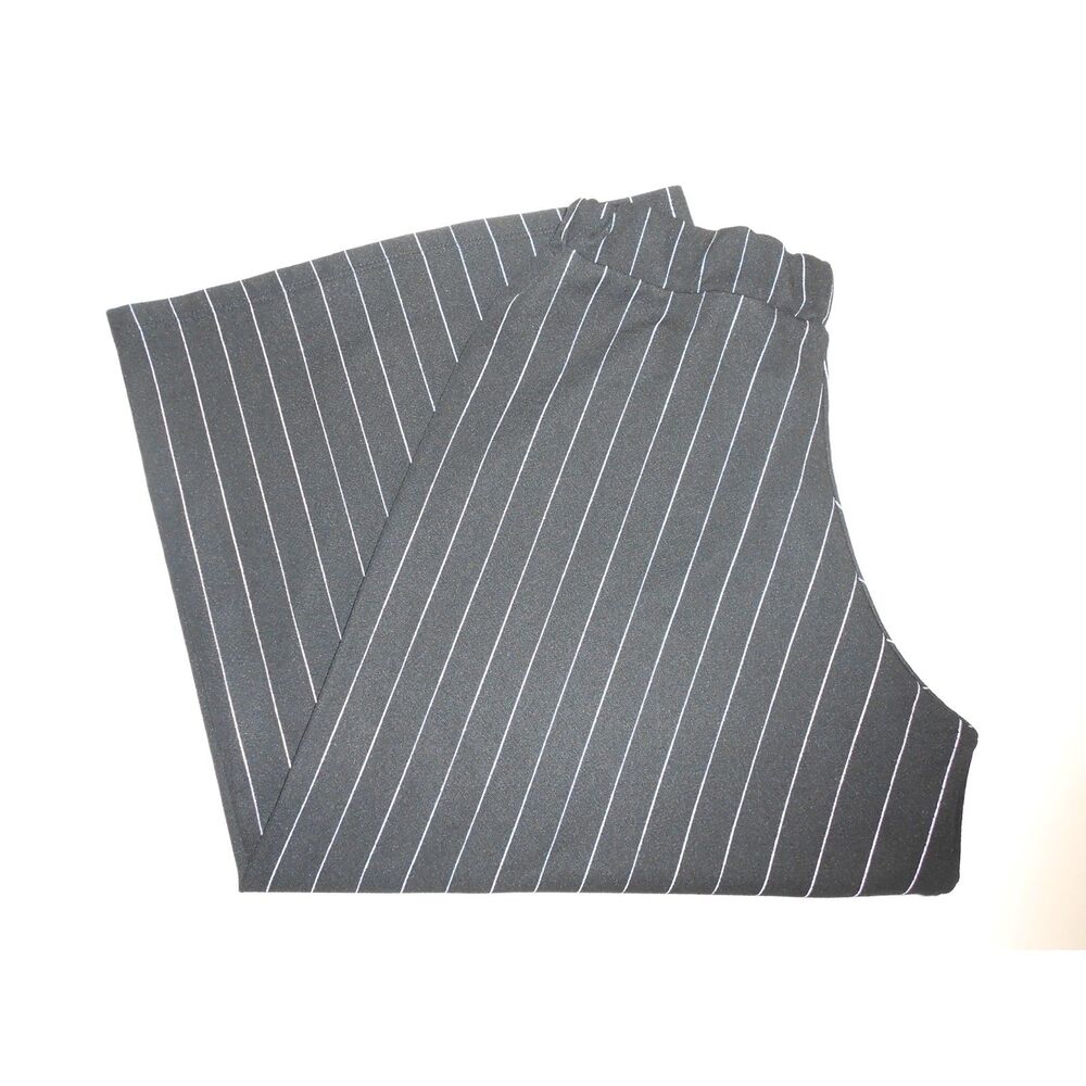 Striped Wide Leg Crop Pants Black White Flowy Trouser Size Medium